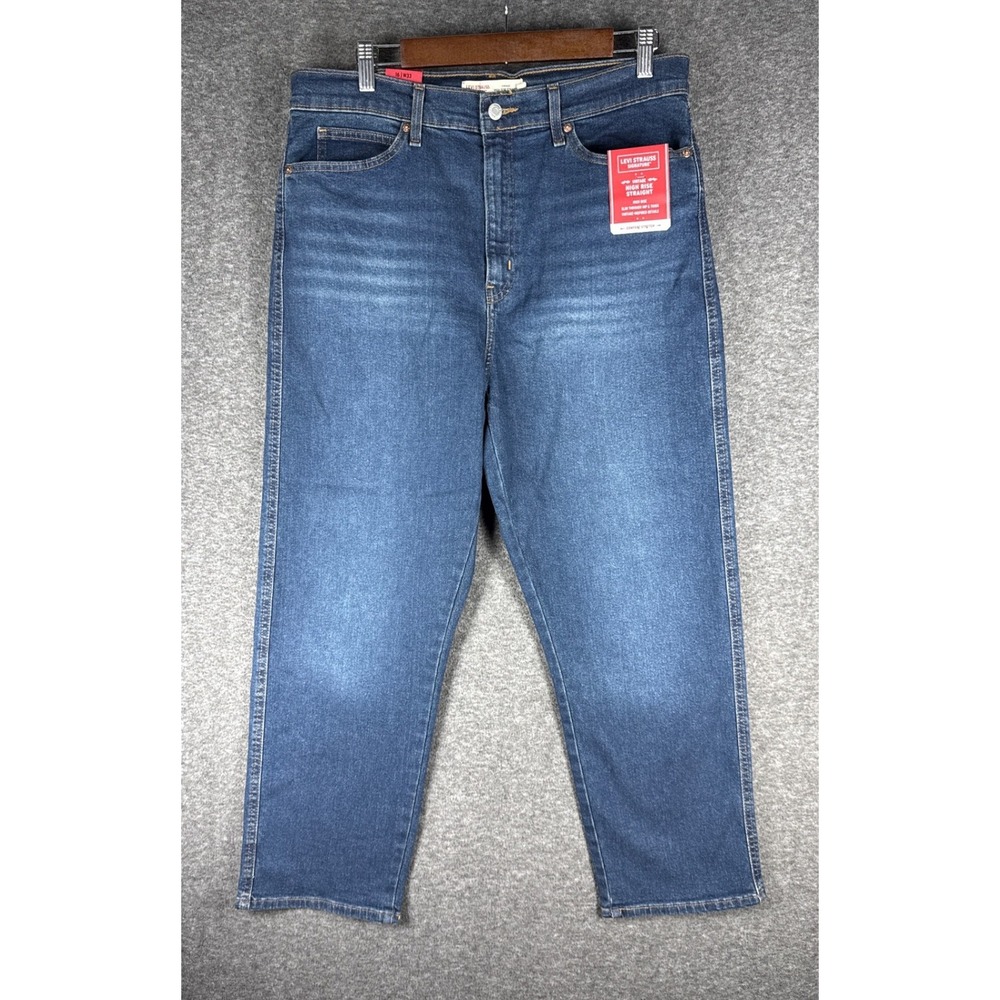 NWT Levi Strauss Signature Jeans Womens 16 Blue Vintage High Rise Straight Leg